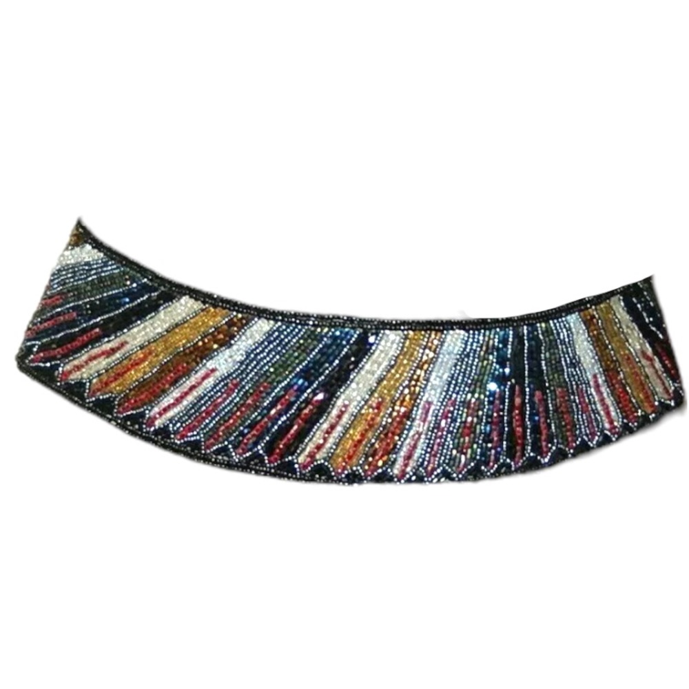 La Regale vintage waist belt with multicolor beading